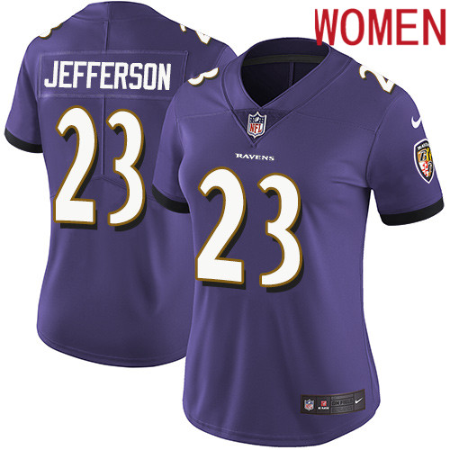 2019 Women Baltimore Ravens #23 Jefferson purple Nike Vapor Untouchable Limited NFL Jersey